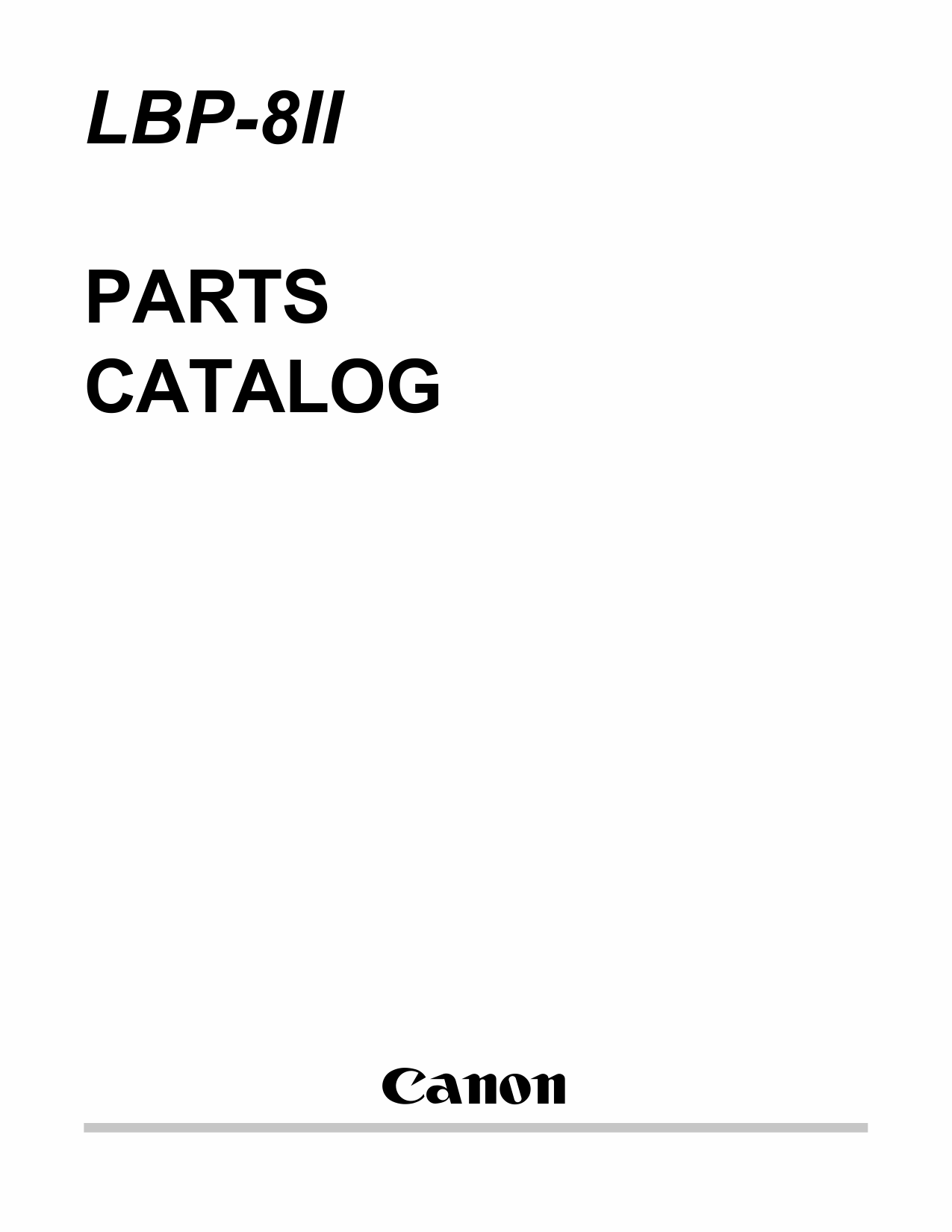 Canon imageCLASS LBP-8II Parts Catalog Manual-1
